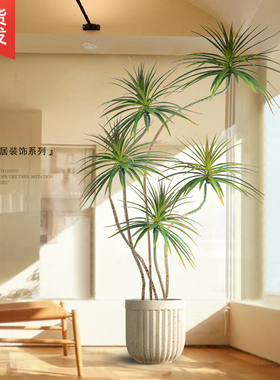 摆件家居饰品仿真千年木绿植盆栽电视柜J轻奢高档装饰入户玄关摆