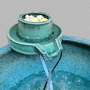 石磨循环流水摆件磨盘p陶瓷鱼缸过滤器养鱼石槽茶桌客厅阳台庭院