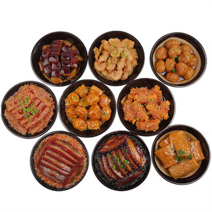 仿真菜品模型小吃蒸碗小酥肉w样品道具假菜扣碗模具关中八大碗美