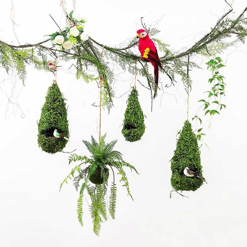 仿真绿植鸟窝装饰品m摆件假花藤条植物墙背景墙面挂饰橱窗布置道,家居饰品,吊饰/挂饰,淘宝优惠券,粉丝福利购,淘宝优惠卷