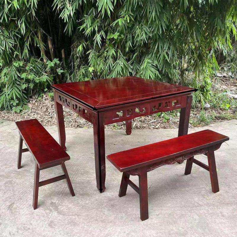 实木八仙桌饭店面馆餐馆酒店新中式正方形桌子四方桌明清仿古餐桌