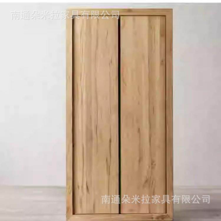 RH美式乡村实木复古做旧双门衣柜法式橡木储物柜欧式两门收纳柜子