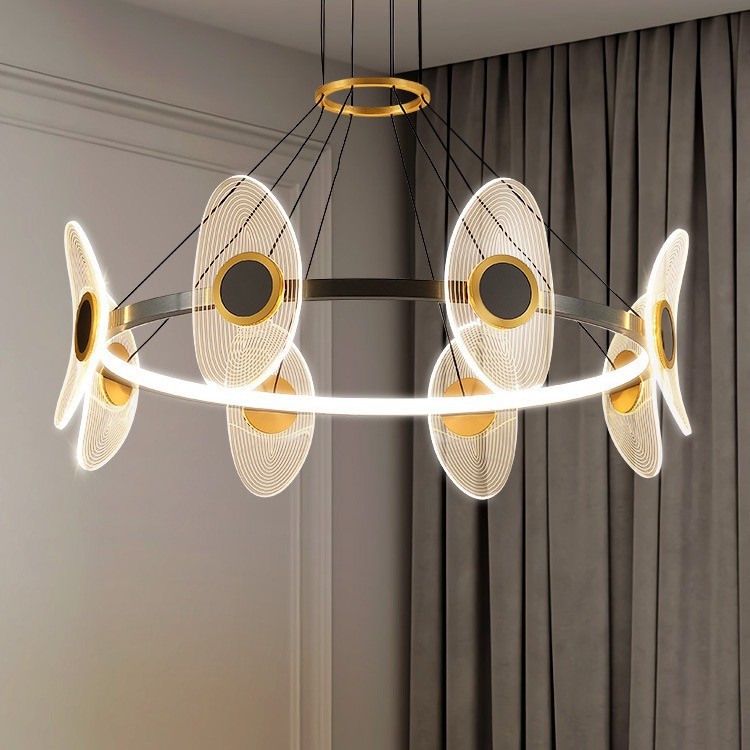 客厅吊灯北欧风新款轻奢风现代简约艺术创意个性导光板大厅客厅灯