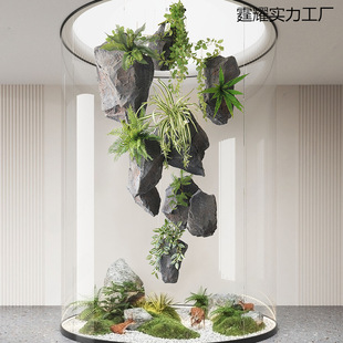 2026仿真石头摆件PU悬挂假石头假山室内造景装饰悬浮泡沫塑石头景