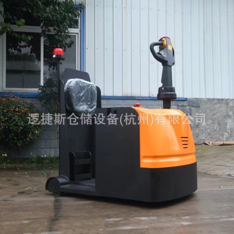 步行手柄式电动牵引车2吨电动搬运车迷你小型拖车头牵引挂车