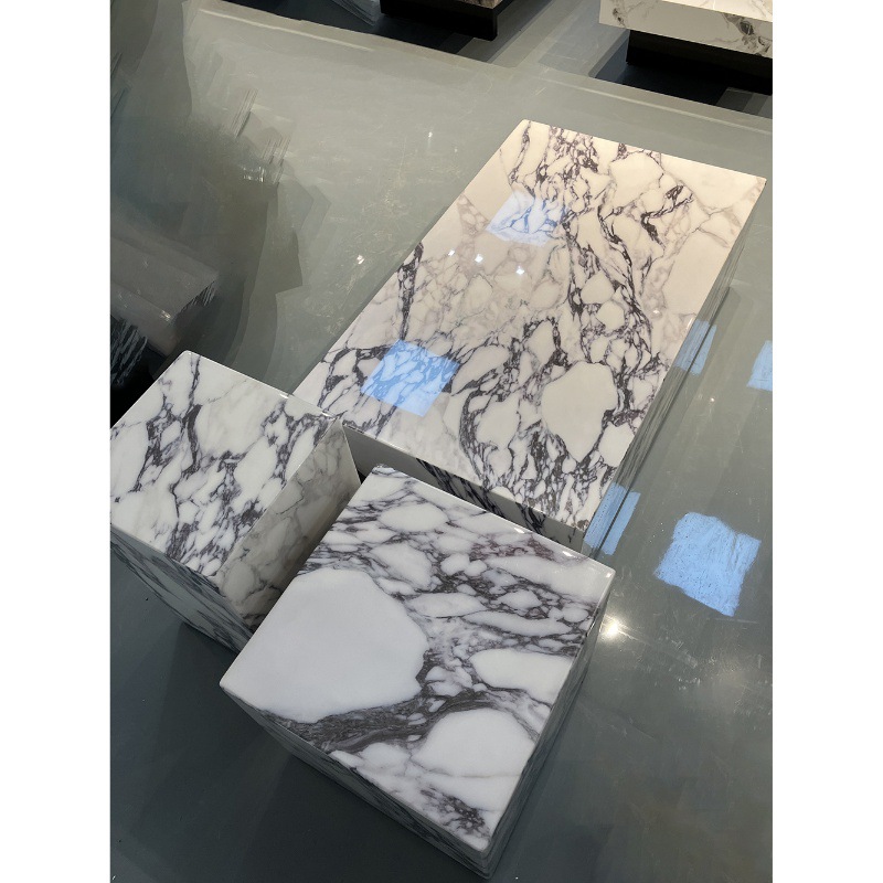 YZKZK125大理石茶几组合轻奢高级感法式边几意式极简岩板小