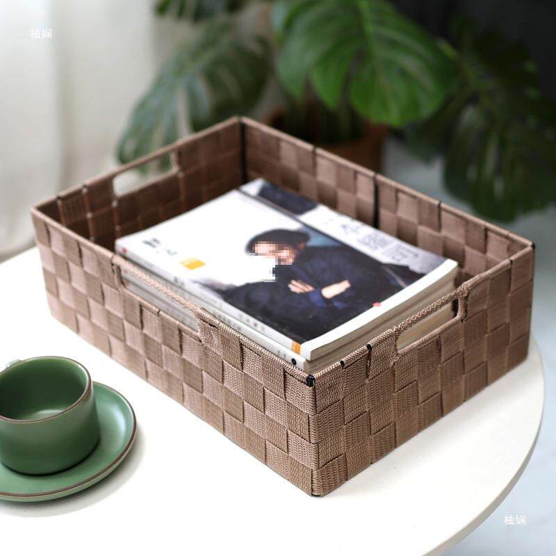 布艺收纳筐简约整理盒篮抽屉式衣柜收纳盒竹篮藤篮编织衣橱编织筐