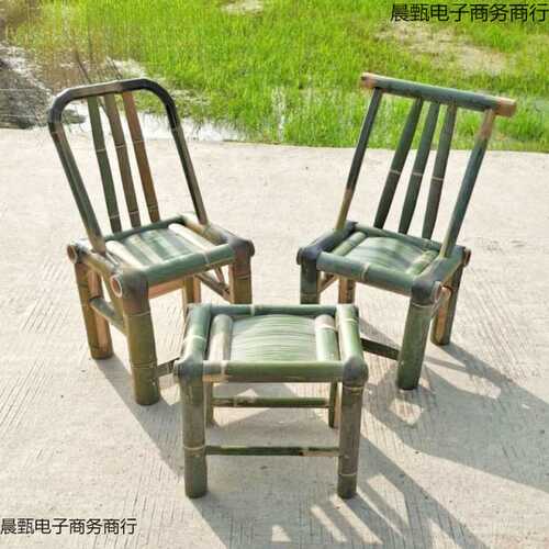 竹椅子靠背椅家用老式餐椅复古藤编竹子凳子单人椅中式休闲小易恒