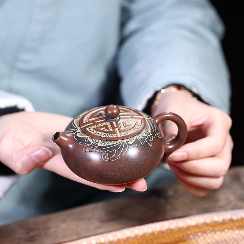 广西钦州坭兴陶纯全手工家用泡茶壶名家复古原矿紫砂工艺茶壶念冬