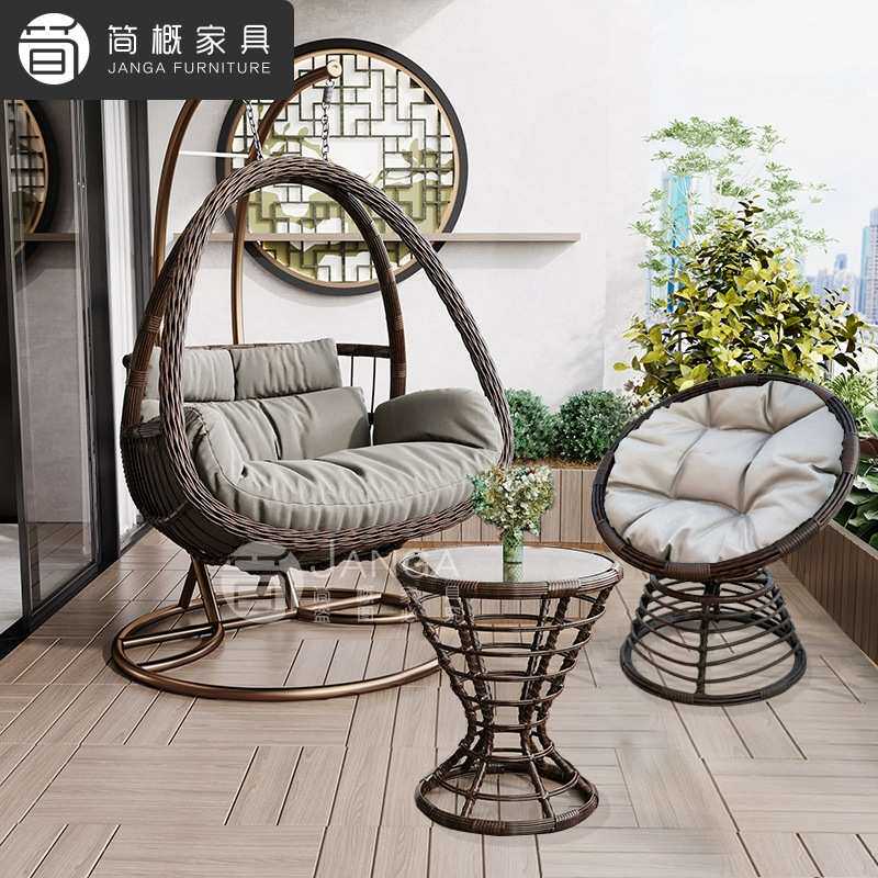户外别墅庭院吊篮秋千防雨防晒藤编摇椅家具网红鸟巢休闲吊椅秋千