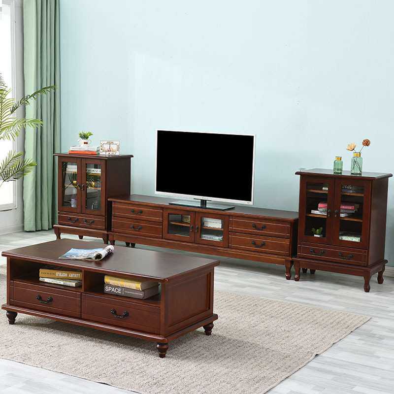 实木电视柜茶几组合现代简约客厅迷你小户型欧式卧室高款电视新品