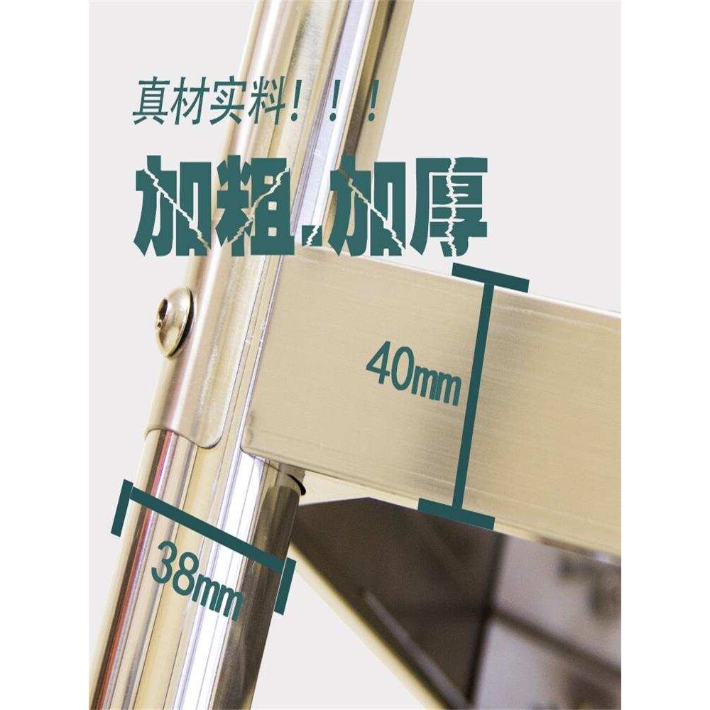 cs不锈钢厨房置物架多功能三层落地收纳微波炉储物烤箱家用货柜架
