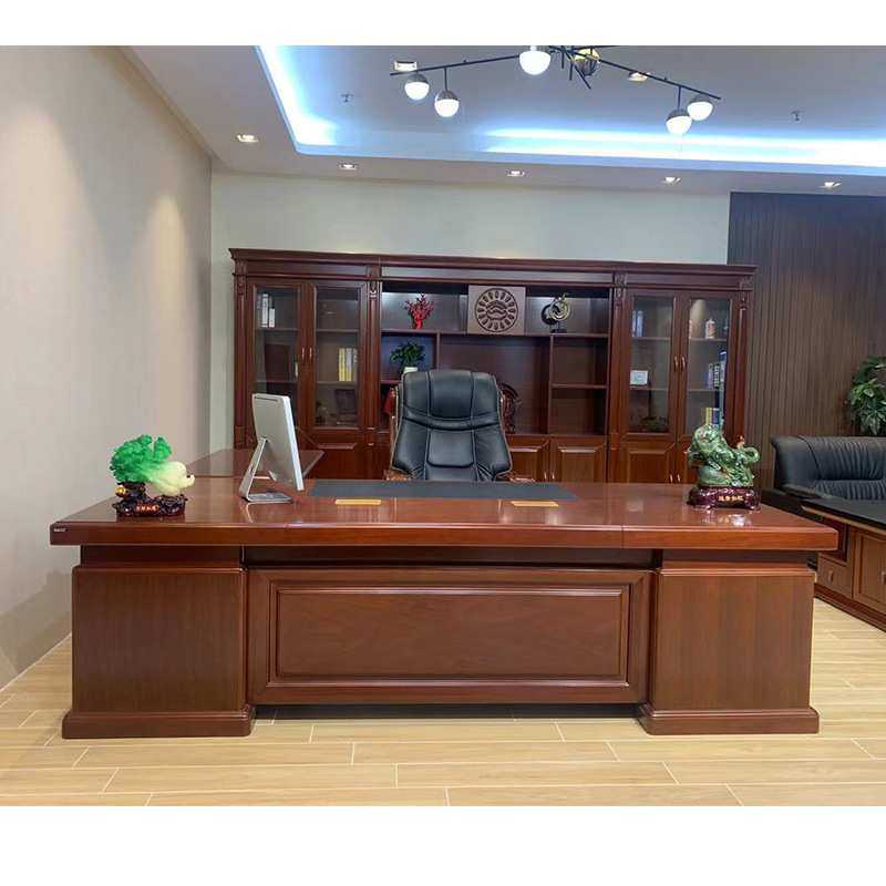 大气老板桌中式办公桌经理主管桌总裁桌大班台实木皮班台CT2816
