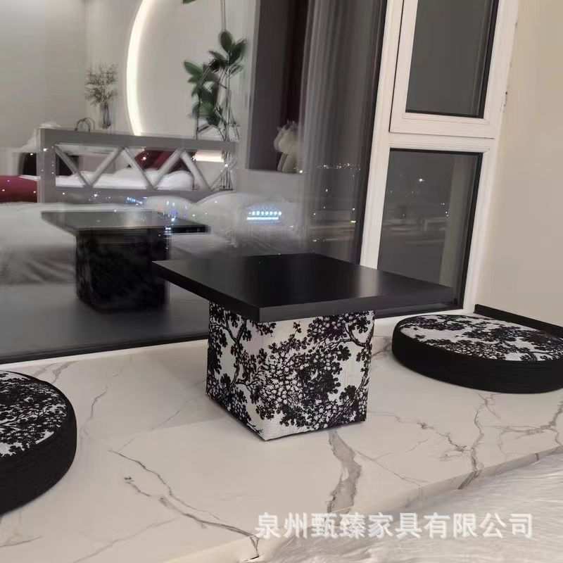 国潮水墨圆形蒲团坐垫凳飘窗房间懒人沙发客厅墩子耐用单人地毯