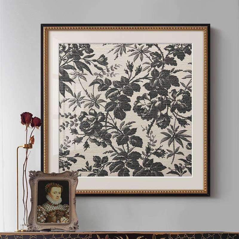 美式复古客厅餐厅玄关装饰画欧式走廊壁画法式轻奢挂画浪漫花园