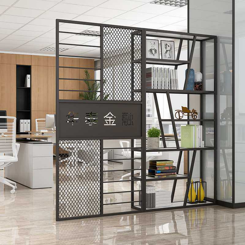 北欧办公室铁艺屏风装饰架简约工作室隔断书架餐厅装饰屏风收纳架