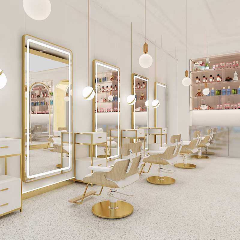网红理发店镜台单面落地简约发廊专用挂墙剪发轻奢LED灯美发镜子,基础建材,亚克力板,淘宝优惠券,粉丝福利购,淘宝优惠卷