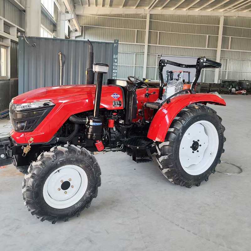 四轮拖拉机多功能带挖臂推土铲强压强降大马力拖拉机耐久四驱农用