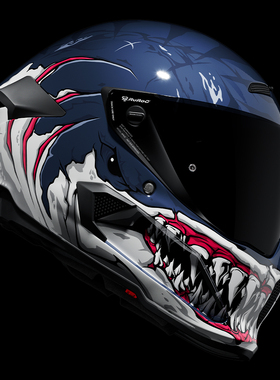 新品官方Ruroc鲁洛头盔AT4狂鲨Frenzy碳纤维摩托车机车罗宁男女