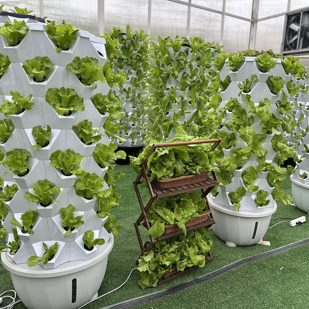 菠萝塔水培,种植塔65L水箱,外贸出口无土栽培立体栽培水培塔