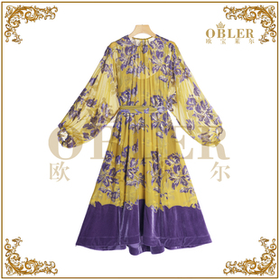 【欧宝莱尔】新款气质时尚轻奢女装连衣裙305-25412