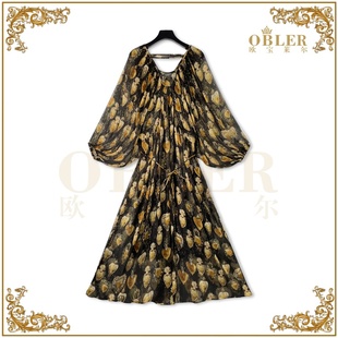 【欧宝莱尔】OBLE新款时尚真丝连衣裙305-24635