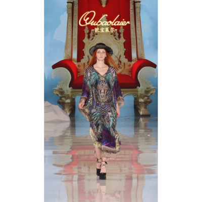 【欧姐真丝】2025春夏新款法式优雅气质是奢华连衣裙305-24308