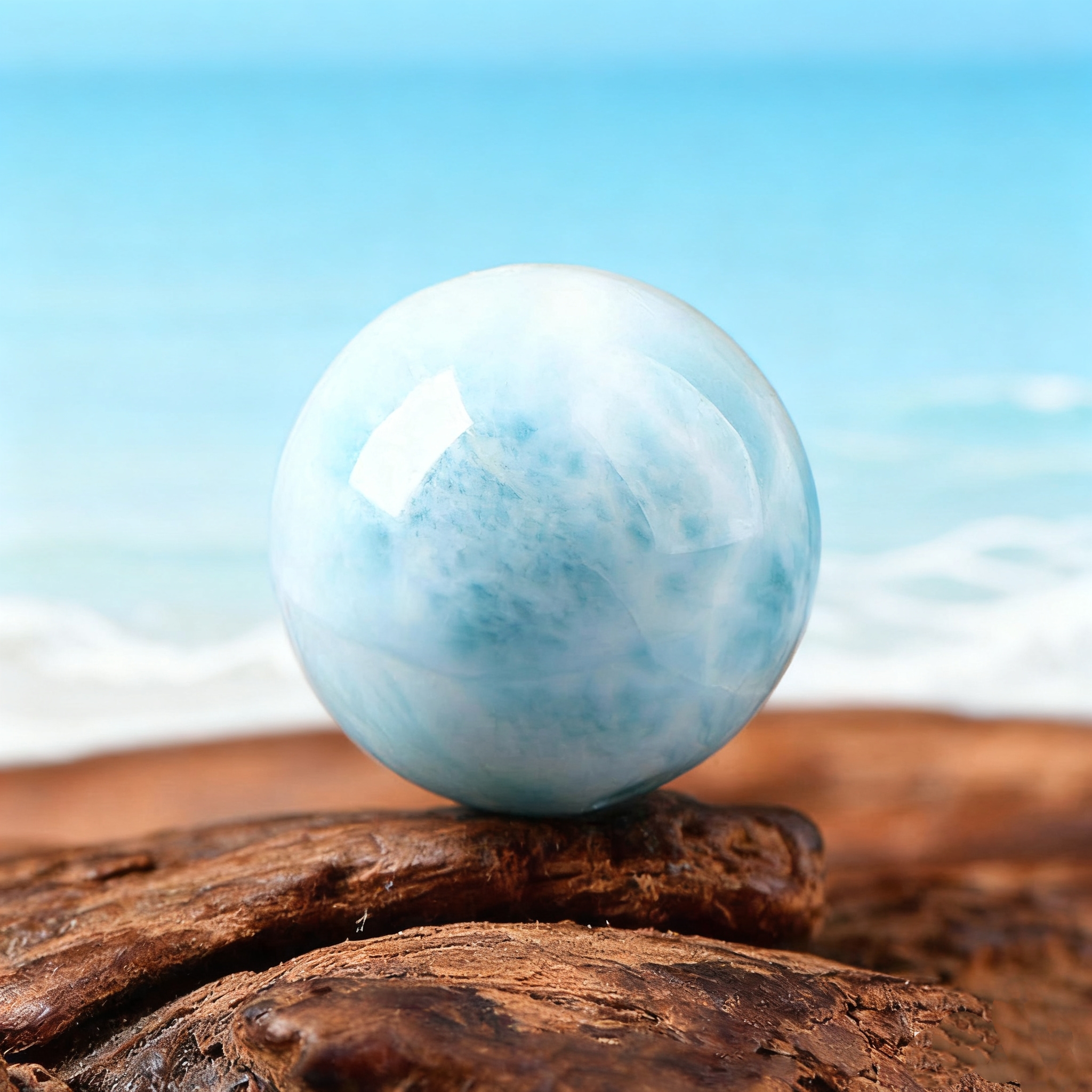 天然9A海纹石宝石类散珠圆珠子水晶手串链锁骨项链diy饰品配件