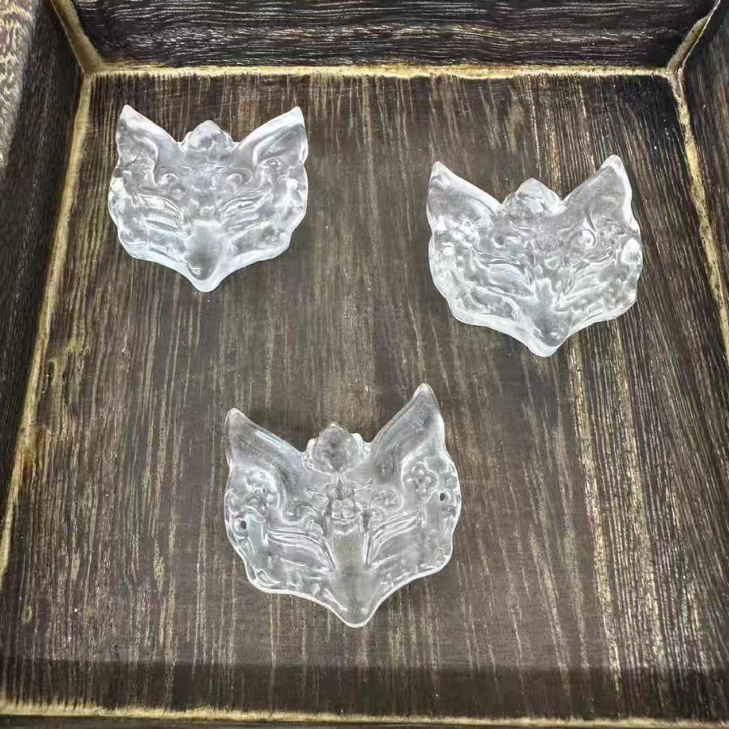 天然白水晶狐狸雕刻件原石精雕男女款吊坠挂件饰品礼物