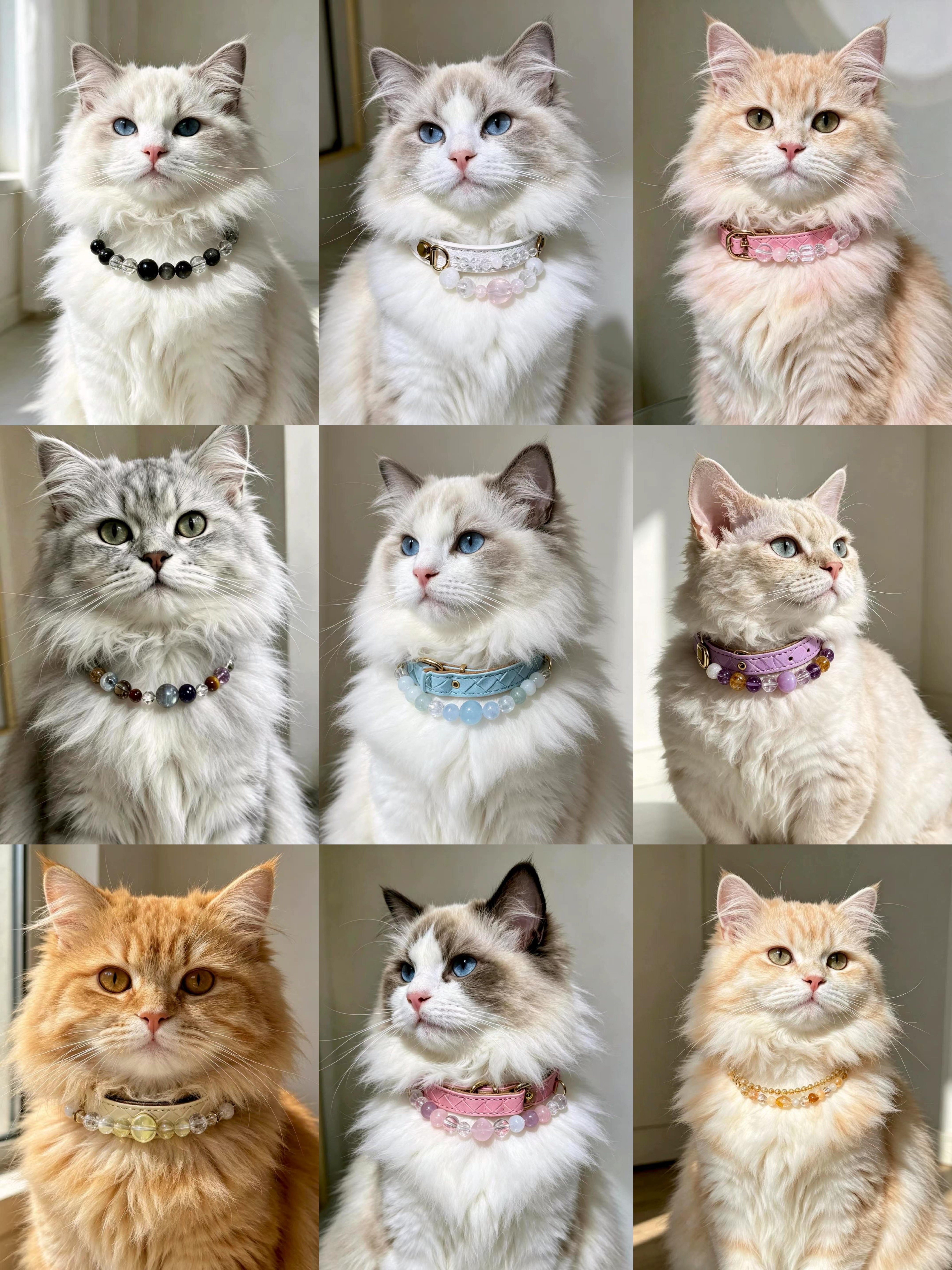 猫咪项圈天然水晶小猫脖圈宠物猫脖套猫项圈猫脖套猫项圈猫脖套猫