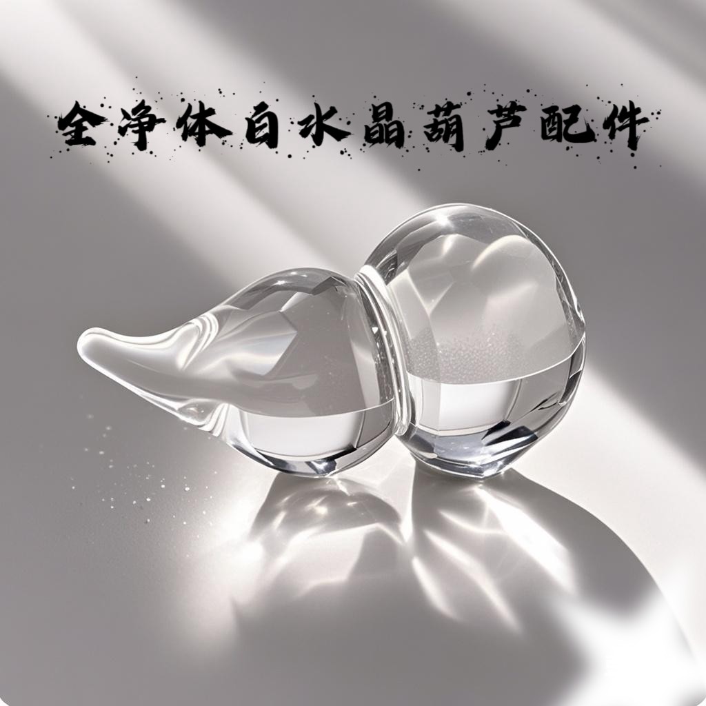 9A级天然白水晶葫芦吊坠男女款