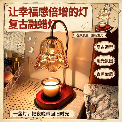 法式复古铃兰玻璃融蜡灯