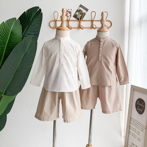 3Z清仓丹麦co label 儿童中性款纯色无袖上衣背心短袖衬衫短裤