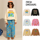 3件5折 freshdinosaurs ss25春夏儿童宝宝有机棉印花卫衣