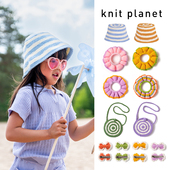 3件5折 SS24针织钩花帽子包包发夹发圈 planet 英国 knit