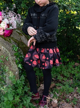 3件5折 法国bachaa FW24秋冬女宝针织开衫上衣半裙长裤