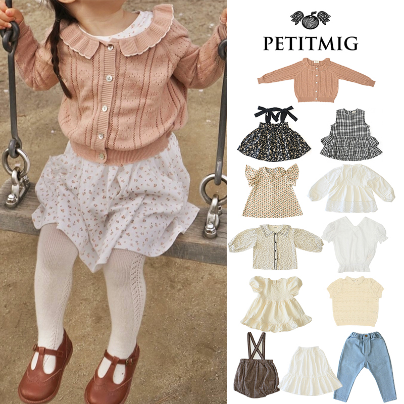 3件4折 日本petitmig SS25春夏儿童宝宝短袖上衣半裙背带裤