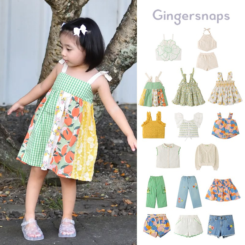 3件4折 菲律宾gingersnaps SS25春夏女宝吊带短袖裤子