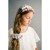 西班牙siena FW23秋冬女宝气质甜美花朵发夹发箍头花