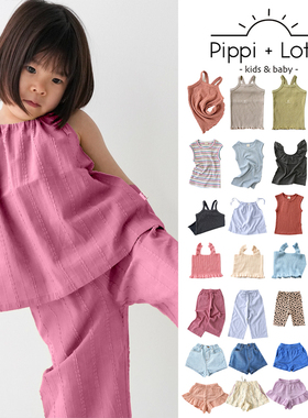 7Z 日本pippi lotta SS25儿童百搭吊带背心短裤牛仔裤