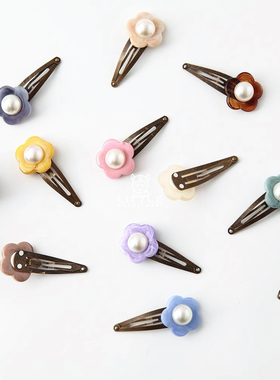 5件5折现货 日本小众HOME FW22秋冬女宝手工花朵发夹可爱糖果色