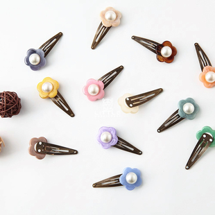 5件5折现货 FW22秋冬女宝手工花朵发夹可爱糖果色 日本小众HOME