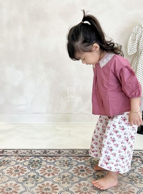 3件4折秒杀不换退德国Frou Frou SS22春夏儿童亚麻布短袖短裤超薄