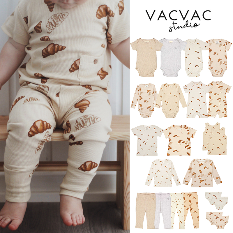 8Z 丹麦VACVAC SS25儿童宝宝短袖包屁衣上衣打底裤