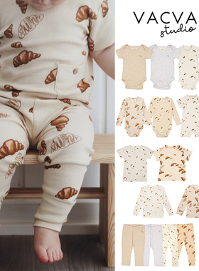 8Z 丹麦VACVAC SS25儿童宝宝短袖包屁衣上衣打底裤