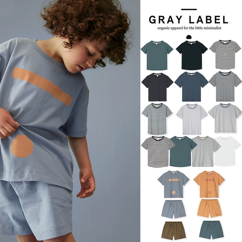 6Z  荷兰gray label SS26儿童有机棉短袖宽松T恤短裤