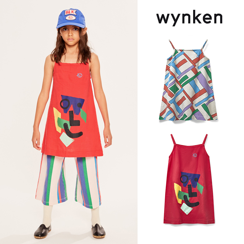 3件4折 英国Wynken SS25女宝宝有机棉个性印花吊带连衣裙