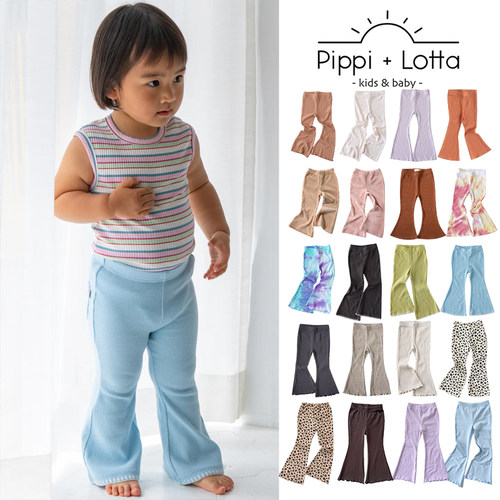 85Z 日本pippi lotta SS25春夏儿童休闲舒适喇叭裤长裤