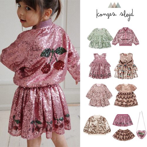 3Z清仓 丹麦Konges Slojd FW24女宝圣诞亮片公主连衣裙包包