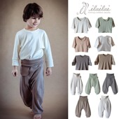 FW25婴幼儿宝宝有机棉翻领T恤高腰裤 3件5折 西班牙ilailai